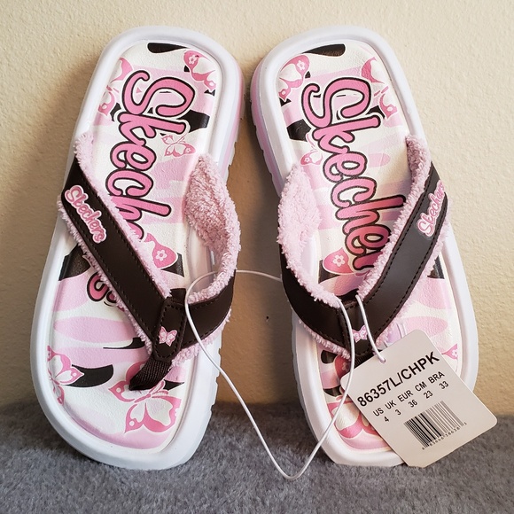 girls skechers flip flops
